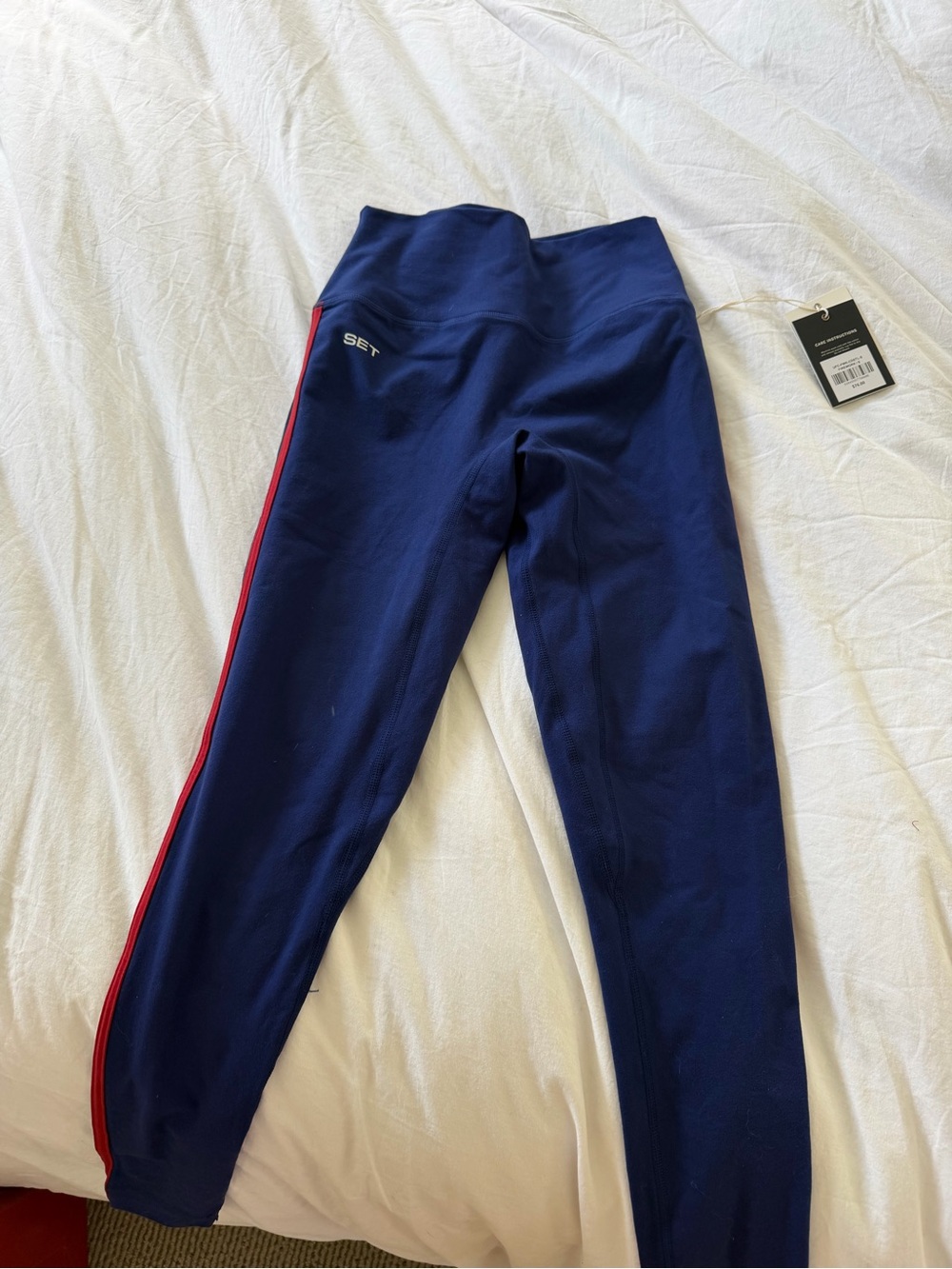 SET Active Cloud Duo Stripe Leggings - Navy